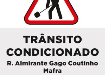 Trânsito condicionado na Rua Almirante Gago Coutinho em Mafra devido a obras