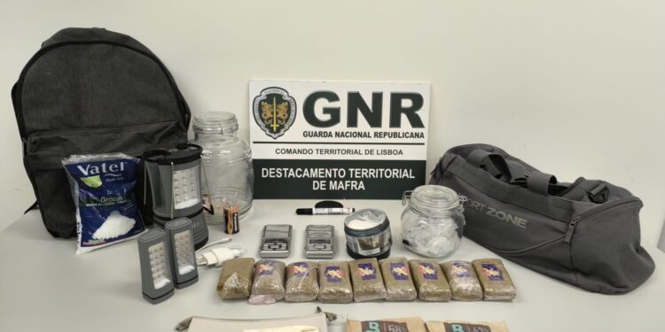 Mais de 2700 doses de droga apreendidas em Mafra pela GNR