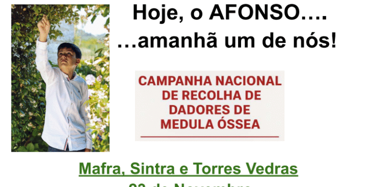 Solidariedade na Ericeira por Afonso, 12 anos: ação de recolha de medula óssea ganha força no Oeste